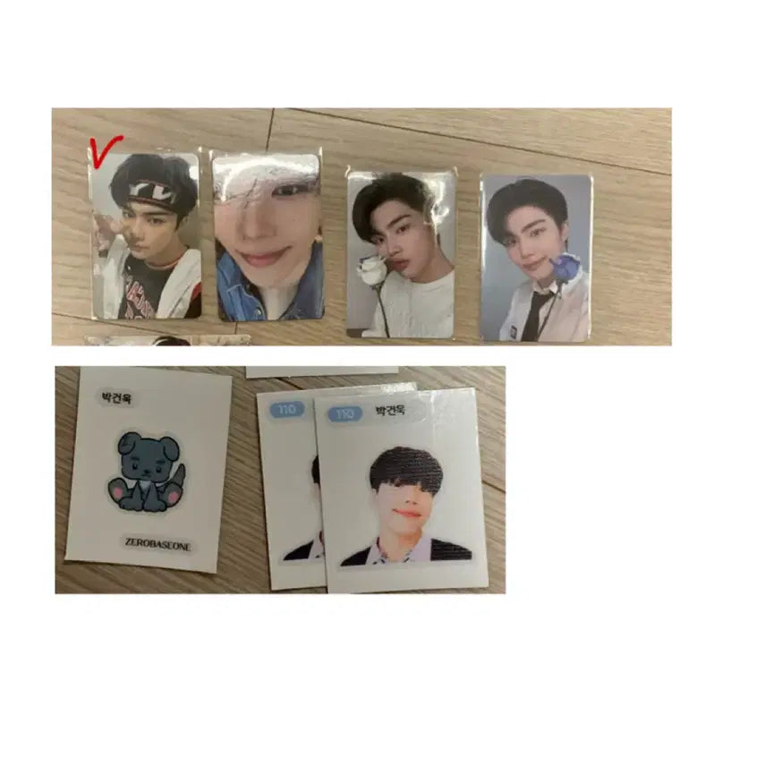 [BUNJANG] ZB1 Park Gunwook Photocard &amp; Ddibu Seal Bundle Set / 제베원 zb1 박건욱 포카&amp;띠부씰 세트 일괄 얼빡
