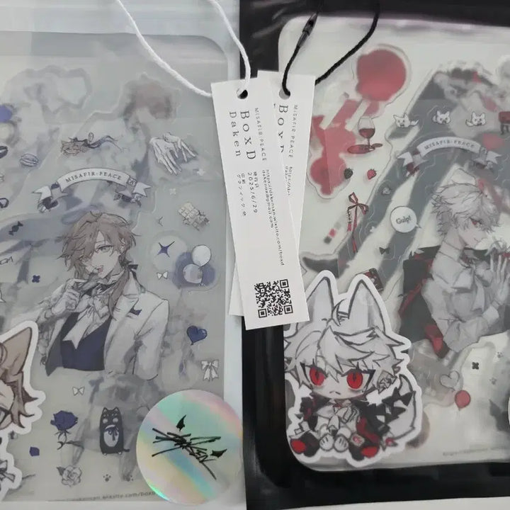 [BUNJANG] ChroNoiR Unofficial daken Acrylic &amp; Sticker Bundle Set / 쿠로노와 ChroNoiR 비공식 daken님 굿즈