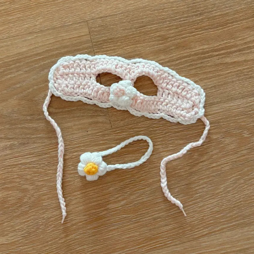 [BUNJANG] 10cm Doll Clothes Set (Pink) - Ear Muffs &amp; Daisy Bag / [연핑크/10cm인형옷]귀도리 가방 일괄세트 뜨개인형옷 누이옷
