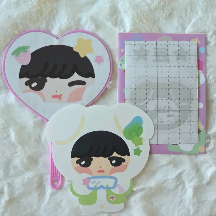 [BUNJANG] NCT WISH Ryo Mini Uchiwa (Vans Collaboration) with Translucent Sticker and Large Sticker / 엔시티 위시 료 다님 미니 우치와 반스 반사스티커 왕스티커