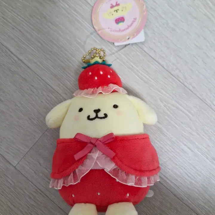 [BUNJANG] Pompompurin Strawberry Crown Mascot &amp; Pouch Set / 폼폼푸린 딸기왕관 마스코트