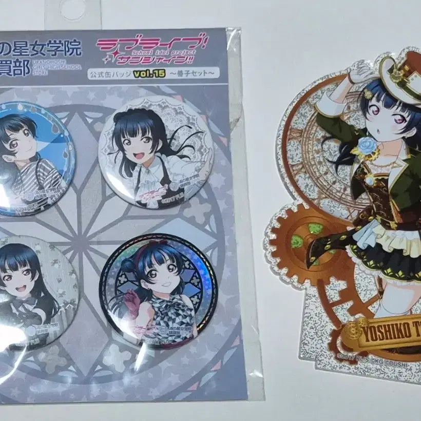 [BUNJANG] Love Live! Sunshine!! Yoshiko Tsushima Acrylic Stand + Can Badge Set / 러브라이브 썬샤인 츠시마 요시코 아크릴스탠드+캔뱃지 세트