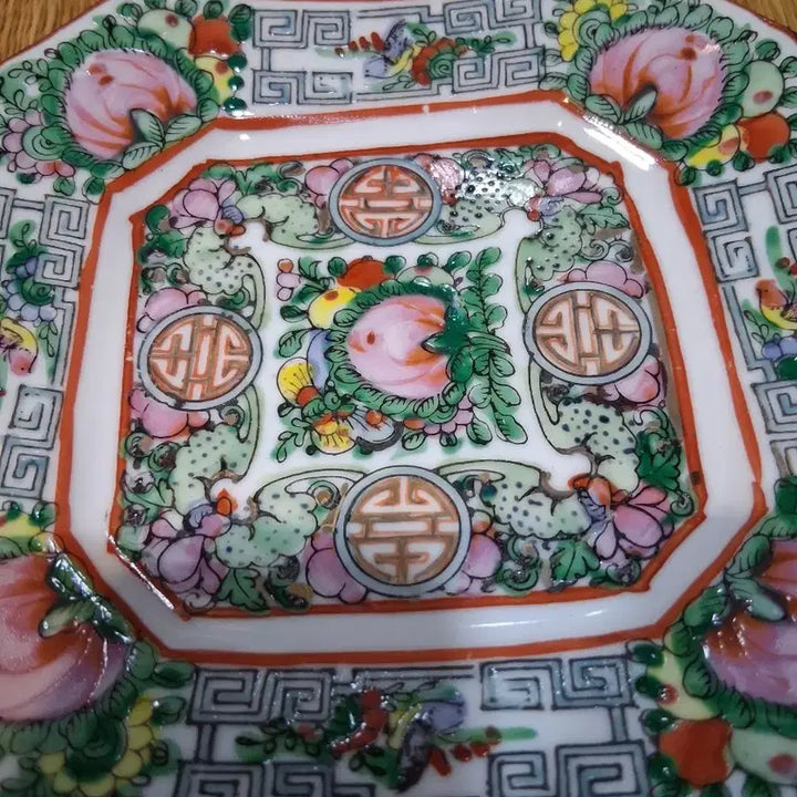 [BUNJANG] Antique Chinese Famille Rose Porcelain Plate / 중국분채골동.엔틱 다식반 or 호승용도