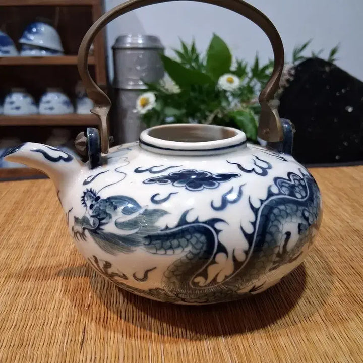 [BUNJANG] Blue and White Porcelain Dragon Motif Ewer 450cc (Lid Missing) / 청화백자 용문양 도자기 주전자 450cc