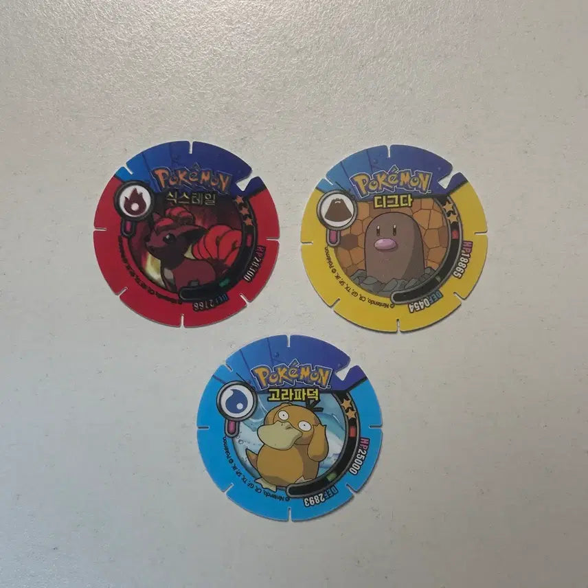 [BUNJANG] Pokemon DDakji Bundle Set - Ninetales, Diglett, Psyduck / 일괄 포켓몬 딱지 3종 (식스테일, 디그다, 고라파덕)