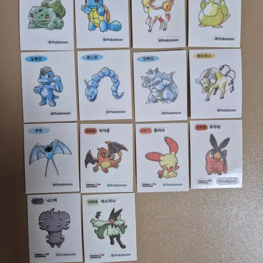 [BUNJANG] Pokemon 30th Anniversary Bread Stickers Bundle Set / 포켓몬스터30주년 띠부씰 14장 일괄판매합니다