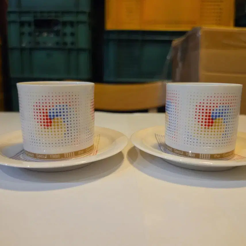 [BUNJANG] Haenamsa 88 Seoul Olympics Commemorative Teacup and Saucer Set / 행남사 88올림픽 기념 찻잔 커피잔