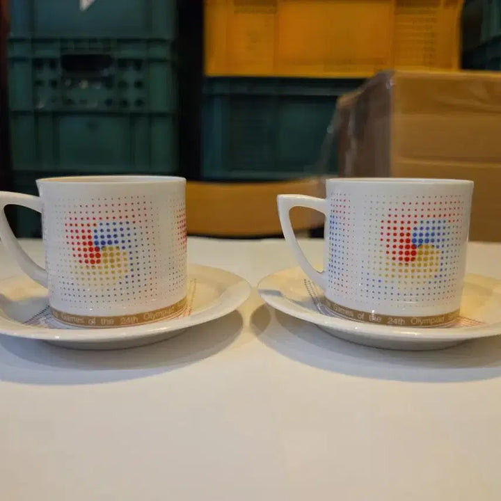 [BUNJANG] Haenamsa 88 Seoul Olympics Commemorative Teacup and Saucer Set / 행남사 88올림픽 기념 찻잔 커피잔