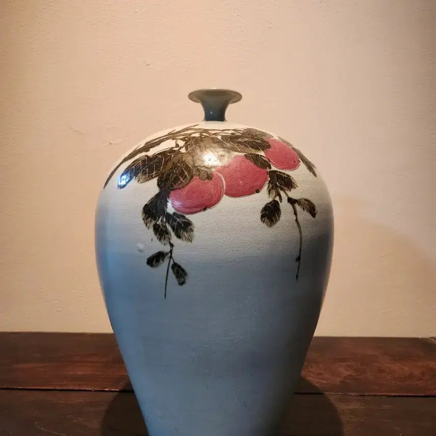 [BUNJANG] Master Potter Jang Young-an Buncheong Iron-Painted Fruit Motif Vase / 도예명장] 수안 장영안 작가의 분청 철화진사과실문호, 일상의 품격을 높이