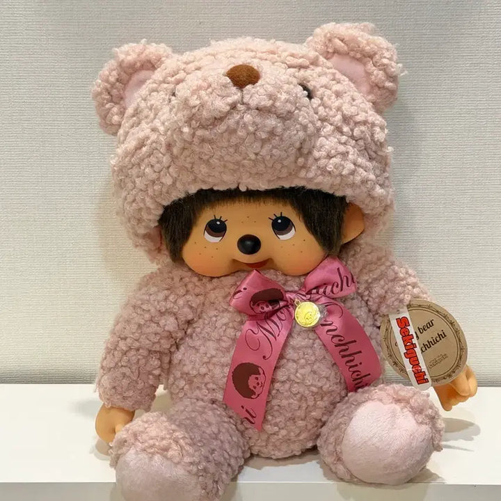 [BUNJANG] Monchhichi Large Size Pink ManduBear / 만두볼 핑크곰돌이 몬치치 라지사이즈