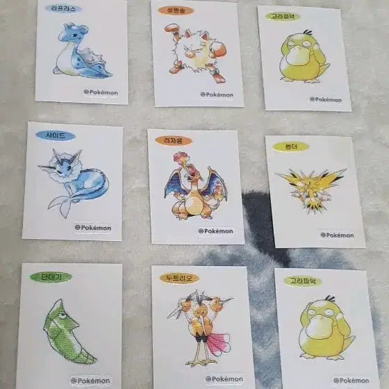 [BUNJANG] Pokemon 30th Anniversary Artwork Sticker Set - Charizard, Vaporeon, Zapdos / 포켓몬스터 30주년 아트워크 띠부씰 양도 리자몽 샤미드 썬더
