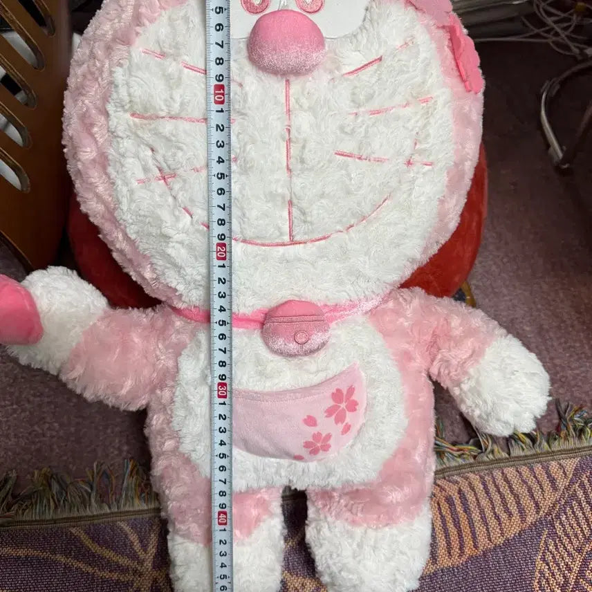 [BUNJANG] Pink Cherry Blossom Doraemon Plush 50cm / 핑크 벚꽃 도라에몽 인형 50cm