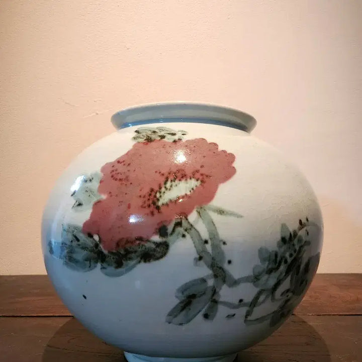 [BUNJANG] Sookwangyo Baekseok Lee Jeong-ha Artist White Porcelain Buncheodo Moonho Vase / [달항아리] 수광요 백석 이정하 작가 백자철화진사 부귀도문호