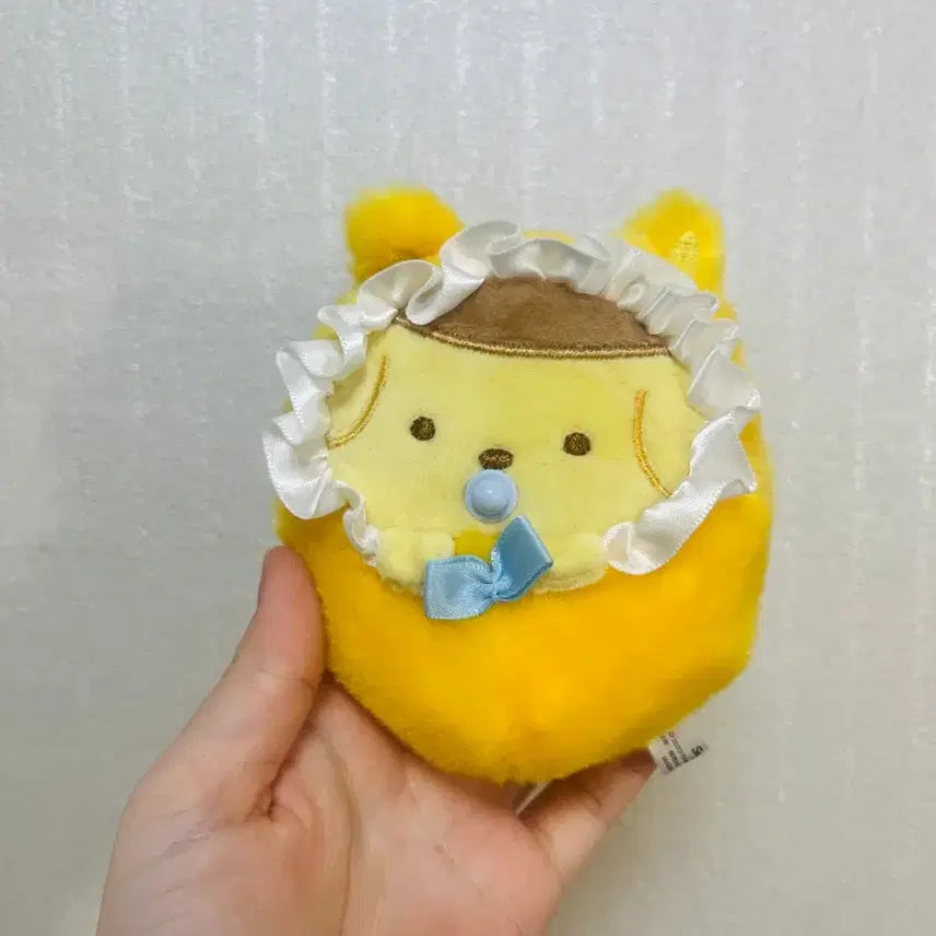 [BUNJANG] Sanrio Pompompurin Baby Carrier Doll Mascot / 산리오 폼폼푸린 베이비 포대기 인형 마스코트