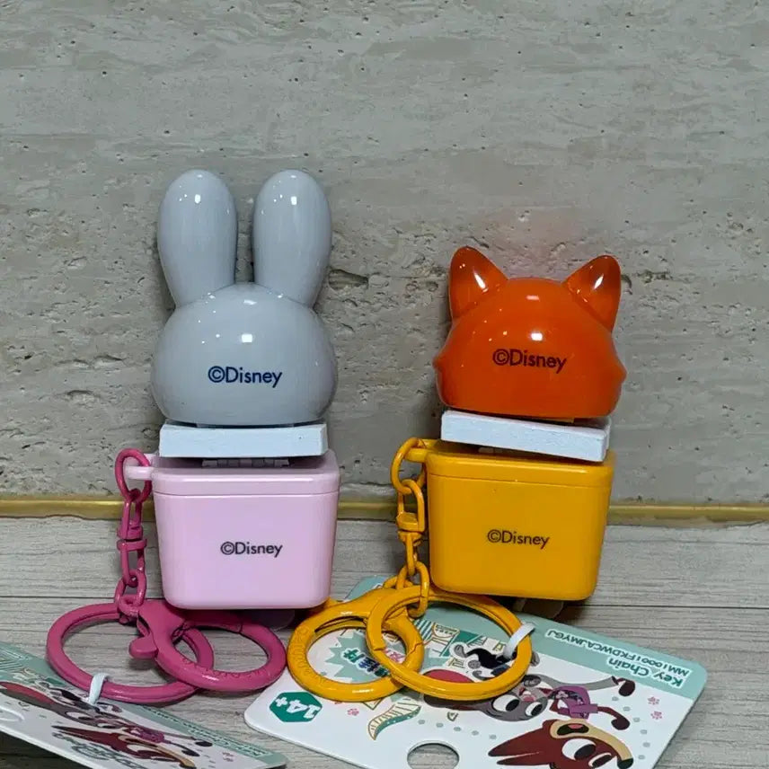 [BUNJANG] Zootopia Judy &amp; Nick Face Keycap Keyring Set / [일괄] 주토피아 주디 닉 얼굴 피규어 키캡 키링 세트