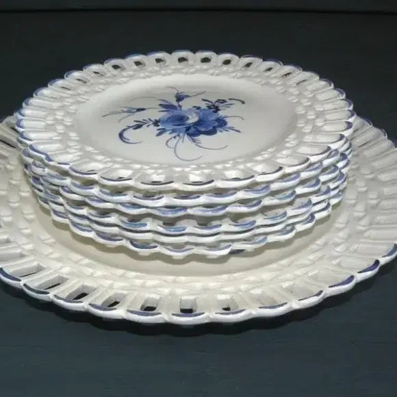 [BUNJANG] Italian Hand-Painted Serving Plate Set (7 Pieces) / 이태리 핸드페인트 서빙 플레이트
