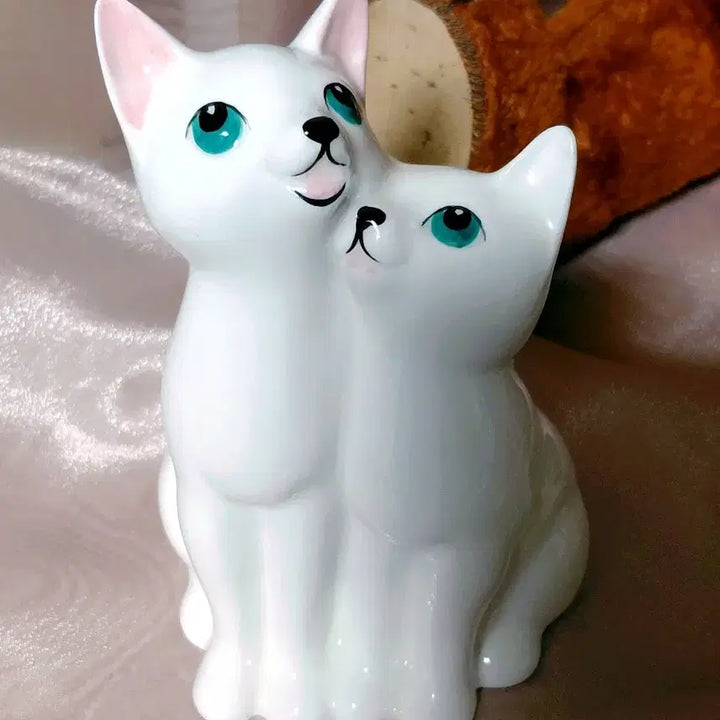 [BUNJANG] Vintage Ceramic Two Cats Ornament / Vintage )두마리 고양이 도자기 장식품