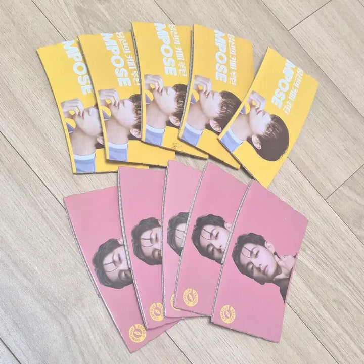 [BUNJANG] BTS V x Compose Coffee Yellow Pink Cup Holder Bundle Set / 컵홀더 21개)방탄소년단 방탄 뷔 콜라보 컴포즈 노랑 핑크 양도 판매