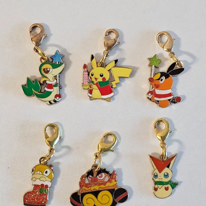 [BUNJANG] Pokemon Christmas Metal Charm 6종 Bundle Set / 포켓몬 크리스마스 메탈참 뚜꾸리 염무왕