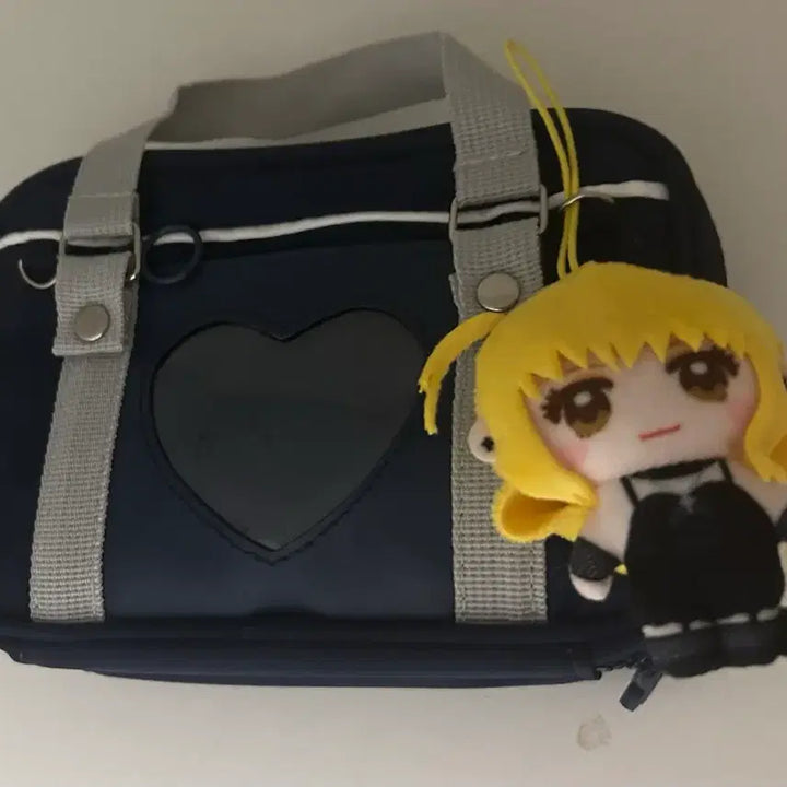 [BUNJANG] Harajuku School Bag Pouch Set with Misato Keychain / 하이틴 갸루 스쿨백 파우치 미사 키링 여고생 jk 일본 가방