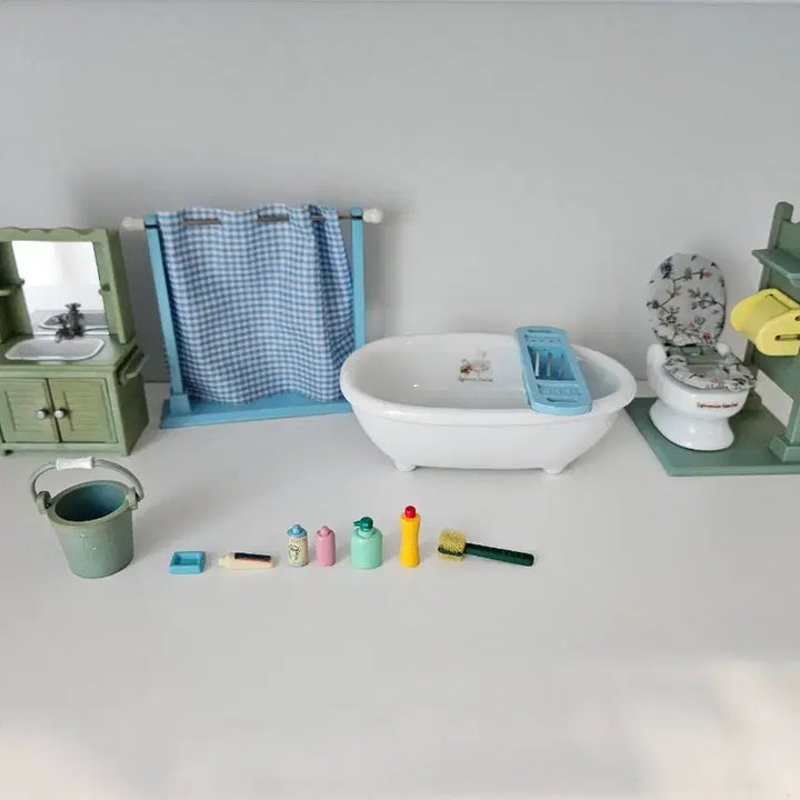 [BUNJANG] Sylvanian Families Ceramic Bathroom Furniture Set / 실바니안 도자기 욕실가구