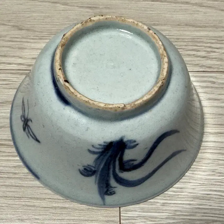 [BUNJANG] Authentic Ming Dynasty Blue and White Porcelain Orchid Cup / [진품] 명나라 명대 청화백자 난초문 잔 찻잔 골동품 도자기
