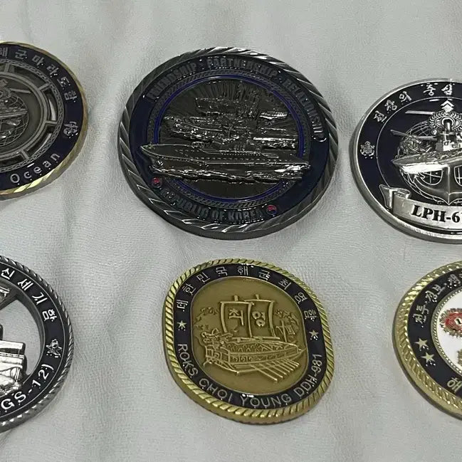 [BUNJANG] Republic of Korea Navy Coin Bundle Set / 함코인 7종 일괄로 판매합니다
