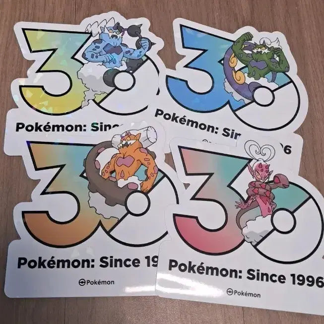 [BUNJANG] Pokemon 30th Anniversary Stickers - Tornadus, Thundurus, Landorus, Enamorus Set / 포켓몬 30주년 스티커 토네로스 볼트로스 랜드로스 러브로스