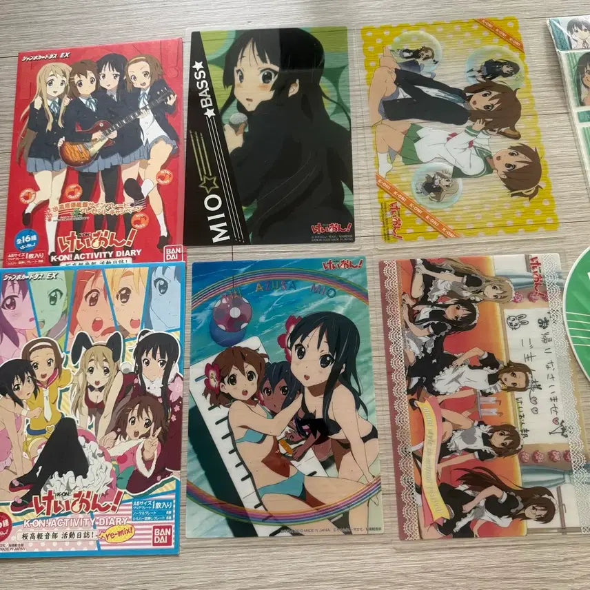 [BUNJANG] K-ON! Azusa Nakano Bundle Set Fan, Sticker, Clear Poster / 일괄) 케이온 아즈사 부채 스티커 클리어 포스터 4개 일괄