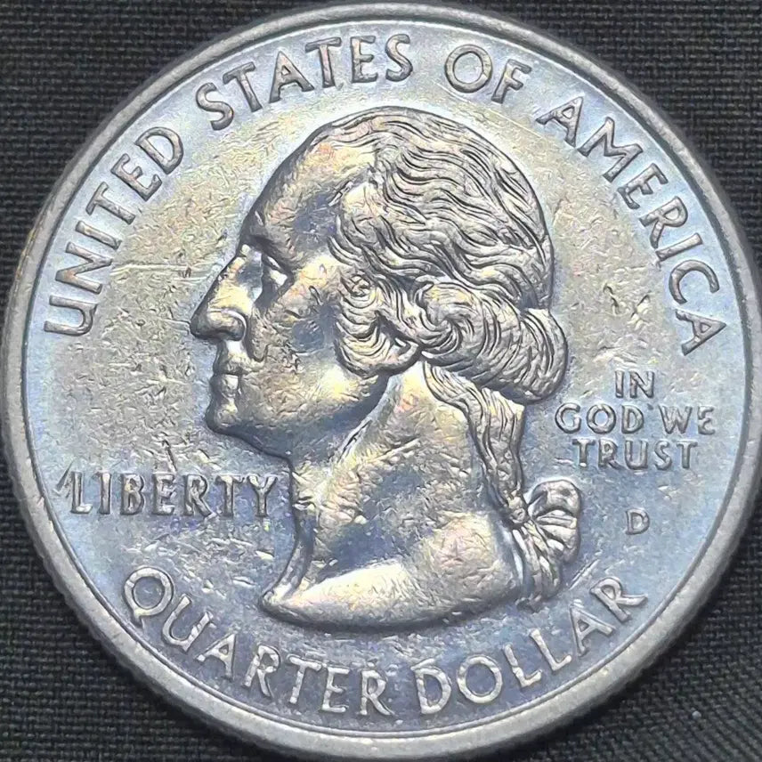 [BUNJANG] 1999 D Georgia Quarter 25 Cent Coin Blue Toning / 1999년 D조지아 쿼터 주화 25센트 블루 토닝