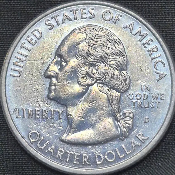 [BUNJANG] 1999 D Georgia Quarter 25 Cent Coin Blue Toning / 1999년 D조지아 쿼터 주화 25센트 블루 토닝