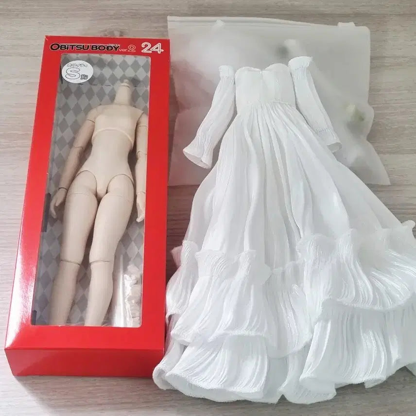 [BUNJANG] Obitsu 24cm White Body + Off-Shoulder Dress Bundle Set / 오비츠24 S 미백(화이티) 바디 + 오프숄더 드레스 일괄 판매합니다