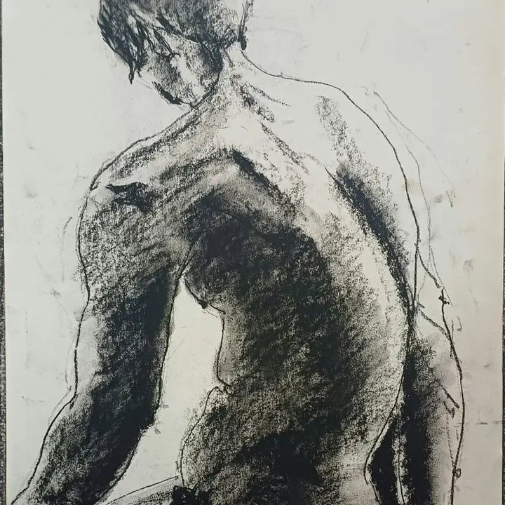 [BUNJANG] Shim Hyo-sik Nude Croquis Charcoal Drawing / 서양화 심효식 교수의 누드 크로키
