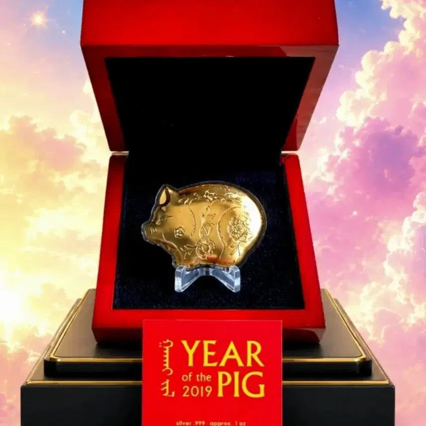 [BUNJANG] CIT Jolly Pig 1 oz .999 Silver Coin Gilded Limited Edition / 99.9%입체은화 아주귀한 순금도금 입체 31.1(1트로이온스)순은화