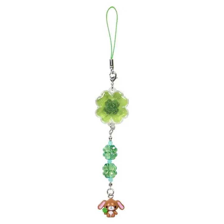 [BUNJANG] Sanrio My Melody HeiSei Clover Strap Keychain (Kuro Usa) / 산리오 무네큥 헤이세이 클로버 스트랩 키링 쿠로우사