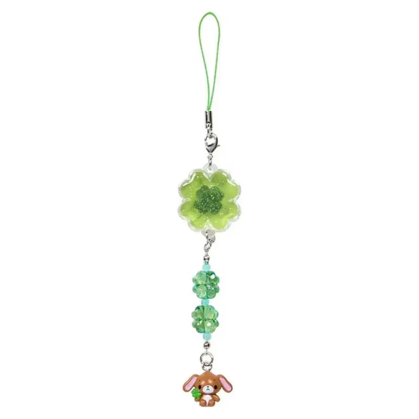 [BUNJANG] Sanrio My Melody HeiSei Clover Strap Keychain (Kuro Usa) / 산리오 무네큥 헤이세이 클로버 스트랩 키링 쿠로우사