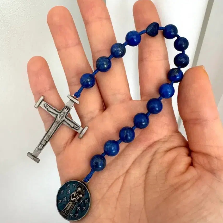 [BUNJANG] Lapis Lazuli Rosary Handmade / 천연 청금석 라피스라줄리 원석 수공예 묵주