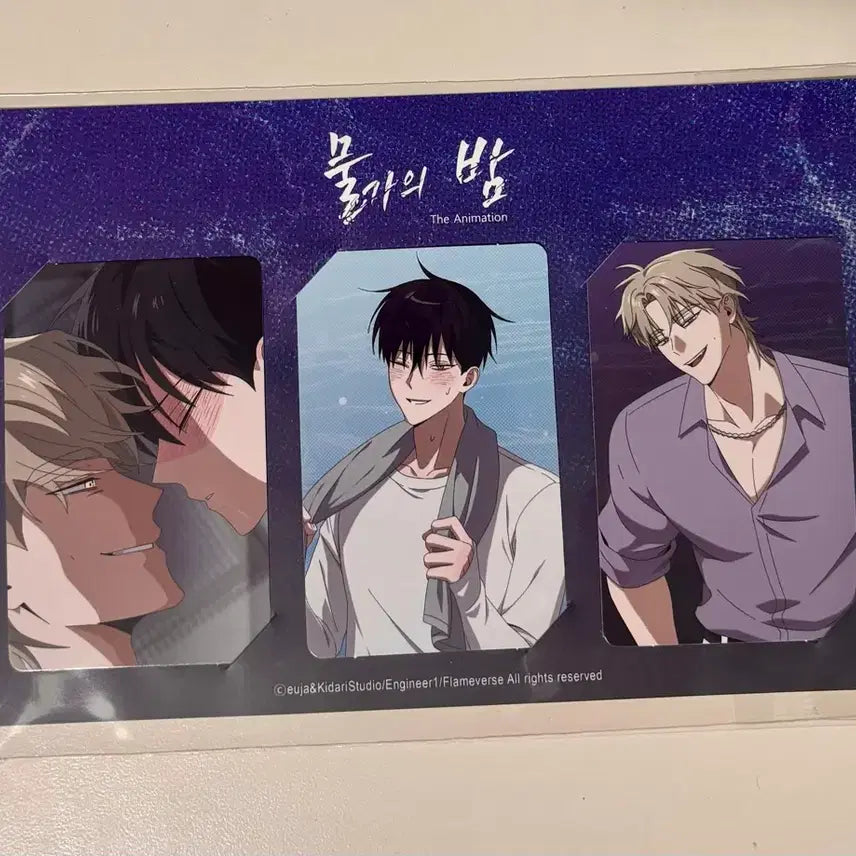 [BUNJANG] Mulgae Bam Anime Photocard Set Acrylic Keyring Bundle Set / 물가의 밤 물밤 애니 포토카드 3종 아크릴 키링 일괄