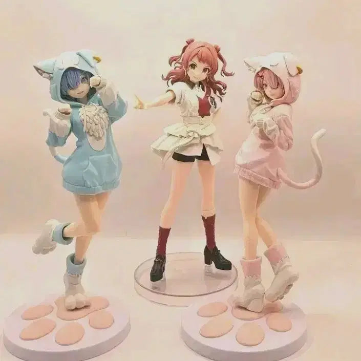 [BUNJANG] Re:Zero Ram &amp; Rem Animal Kigurumi Ver. + Touken Ranbu Himezaki Rinami Figure 3-Set / [미개봉/개봉]리제로 렘&amp;람 + 학마스 히메자키리나미 피규어 3종세트