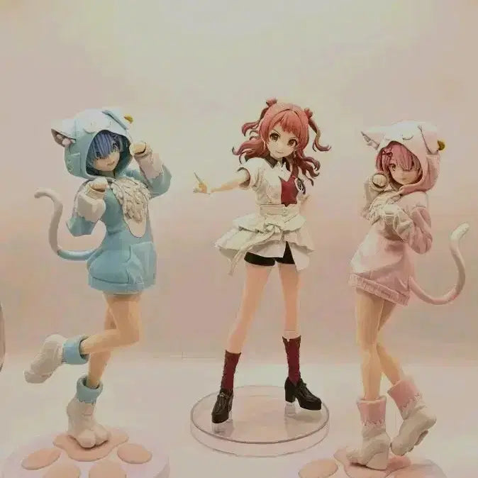 [BUNJANG] Re:Zero Ram &amp; Rem Animal Kigurumi Ver. + Touken Ranbu Himezaki Rinami Figure 3-Set / [미개봉/개봉]리제로 렘&amp;람 + 학마스 히메자키리나미 피규어 3종세트
