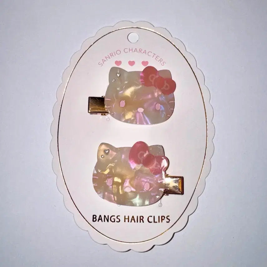 [BUNJANG] Chobido x Sanrio Mother-of-Pearl Series Hello Kitty / My Melody Hair Pin Multi Clip (2pcs) / 쇼비도 산리오 자개시리즈 헬로키티/마이멜로디 자개 헤어핀 멀티 클립 2p