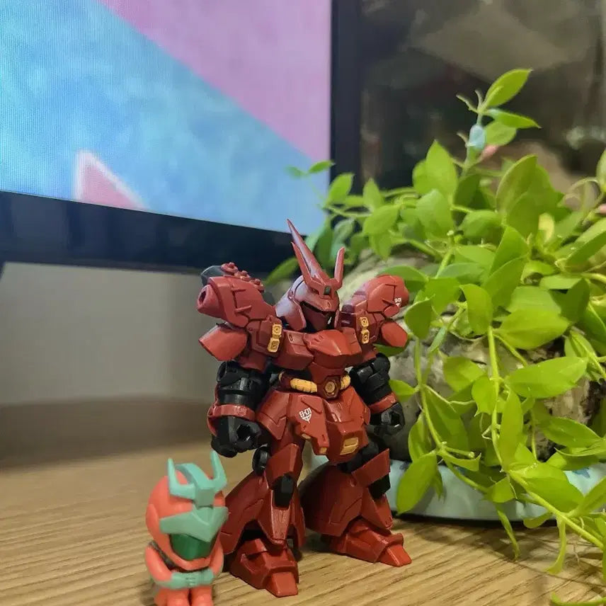 [BUNJANG] Gundam Mobile Suit Ensemble Mark II Sazabi &amp; Char Mini Machi Boke Set / 건담 모빌슈트 앙상블 마크2 후쿠오카 사자비+샤아 미니 마치보케 세트