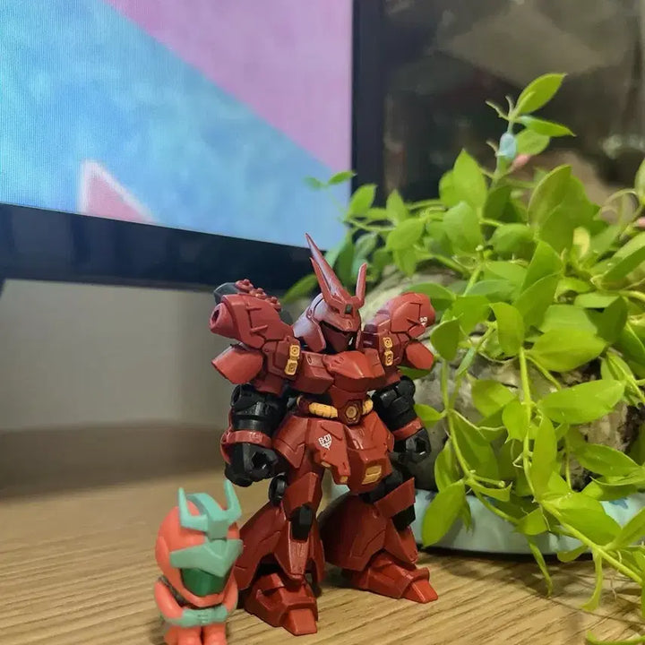 [BUNJANG] Gundam Mobile Suit Ensemble Mark II Sazabi &amp; Char Mini Machi Boke Set / 건담 모빌슈트 앙상블 마크2 후쿠오카 사자비+샤아 미니 마치보케 세트