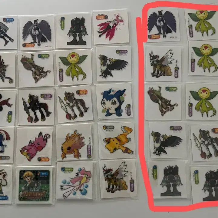 [BUNJANG] Digimon Seal Stickers Bundle Set / 고전문구 디지몬 씰스티커 일괄