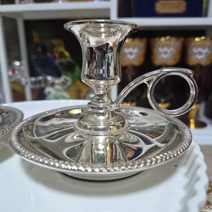 [BUNJANG] Antique English Silverplate 1-Light Candlestick Pair / 영국 실버플레이트(SP) 1구촛대2p