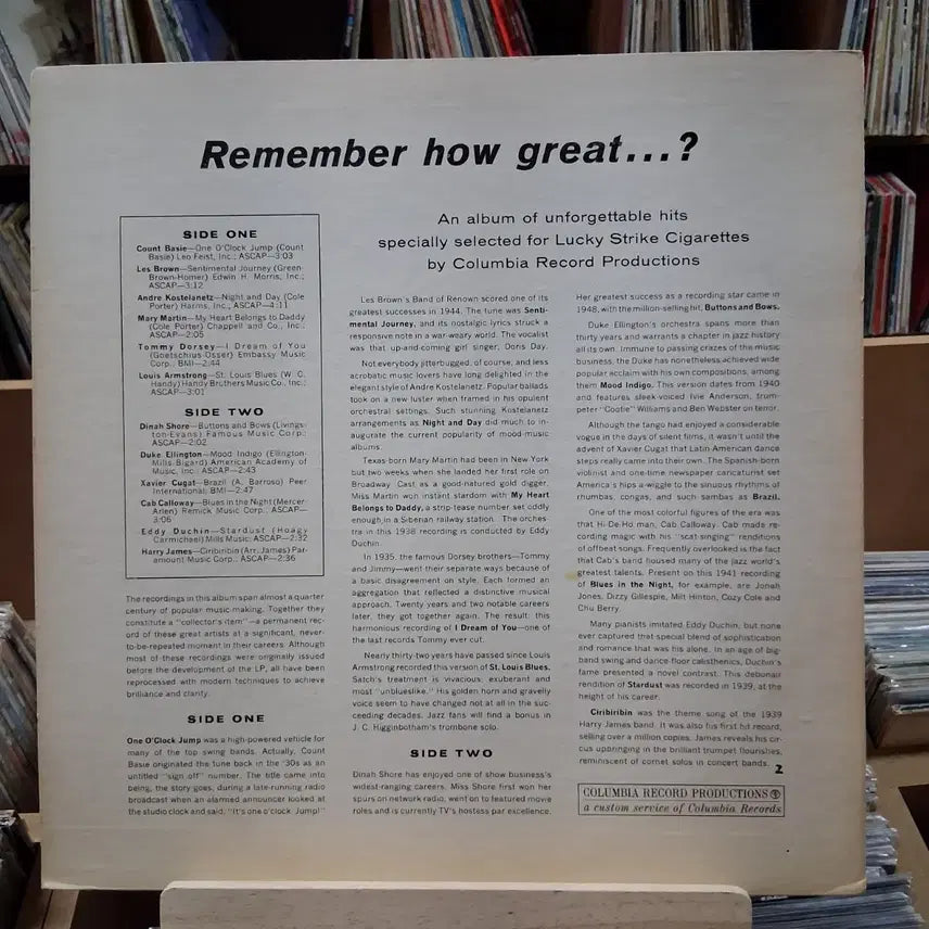 [BUNJANG] Old Jazz Lucky Strike Columbia Records Commemorative LP / 올드 재즈 럭키 스트라이크 콜롬비아 레코드 기념 LP