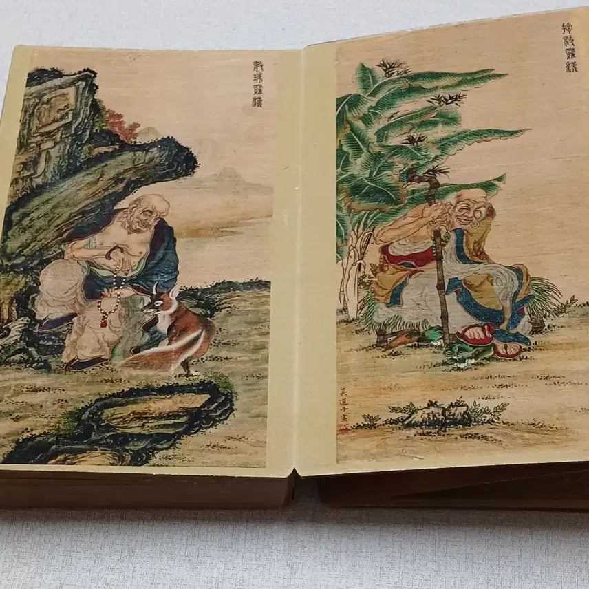 [BUNJANG] Gomi Sukcalligraphy and Colored Painting 18 Arhat Scrolls / 고미숙육필채색화 18나한도화첩