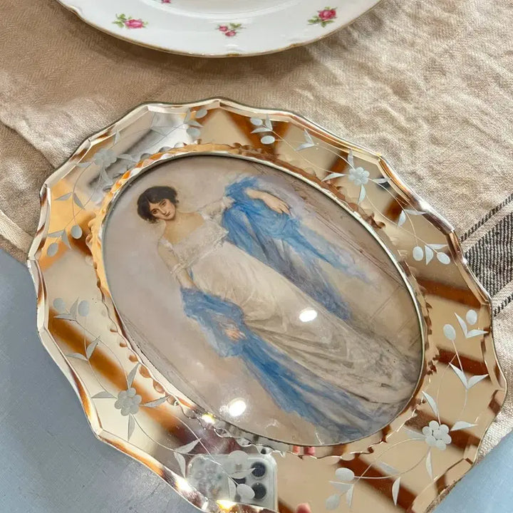[BUNJANG] European Vintage Art Glass Frame Mirror / 유럽 빈티지 명화 거울 글라스 액자