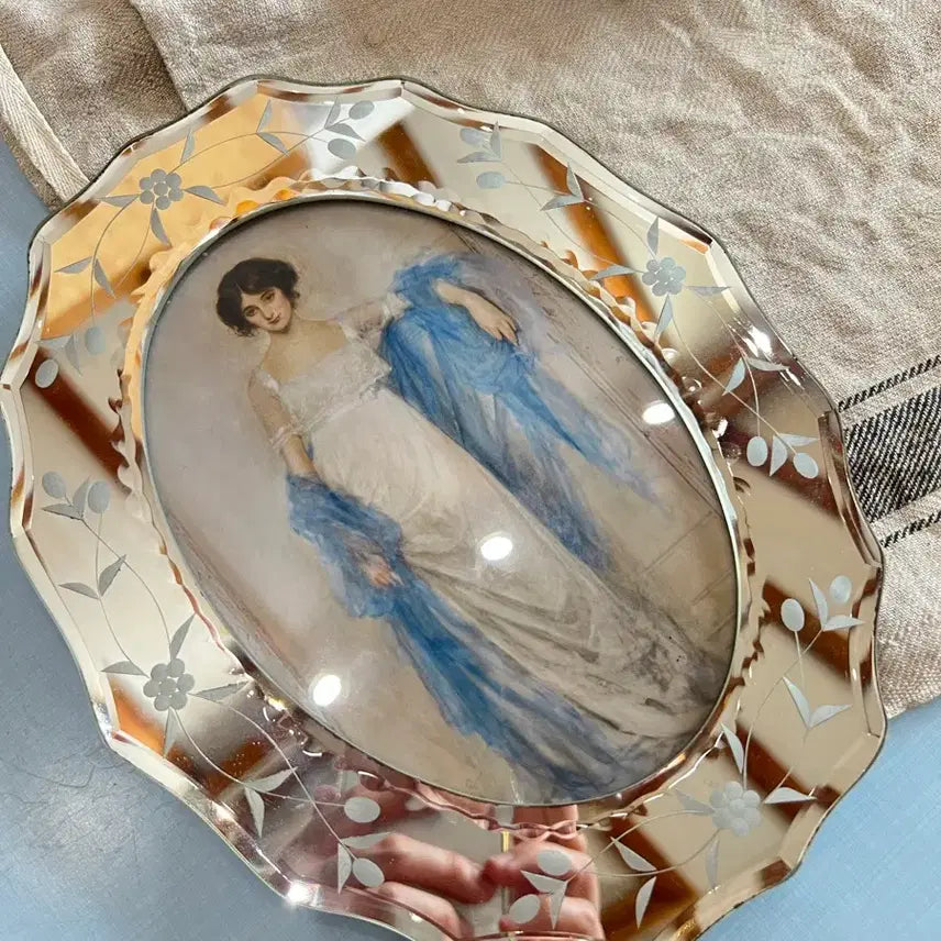 [BUNJANG] European Vintage Art Glass Frame Mirror / 유럽 빈티지 명화 거울 글라스 액자
