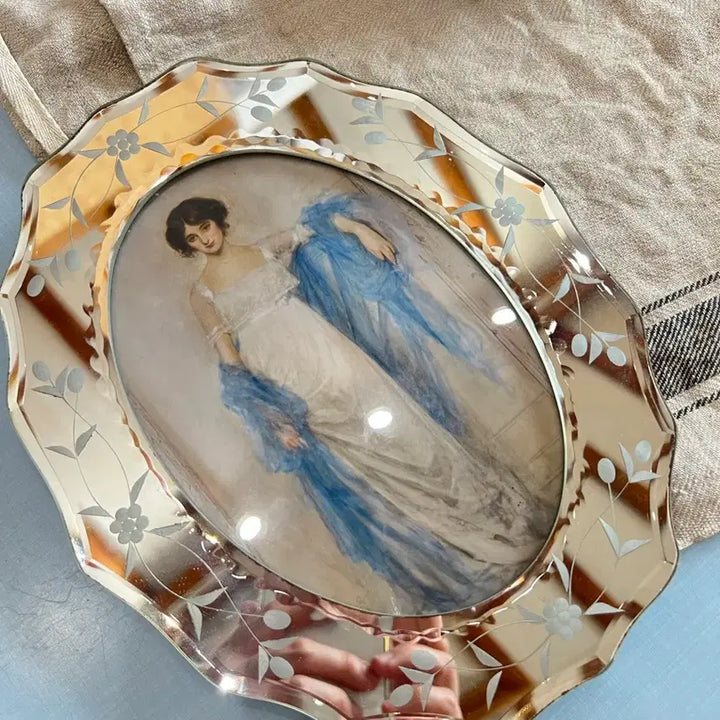 [BUNJANG] European Vintage Art Glass Frame Mirror / 유럽 빈티지 명화 거울 글라스 액자